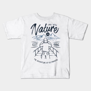 Nature Outdoors Chill Vibes Mountains 1986 Ice Paradise Kids T-Shirt